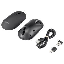Renkforce RF-WM-200-1 optická myš, přenos bezdrátový, Bluetooth®, 3 tlačítko, 4000 dpi, černá