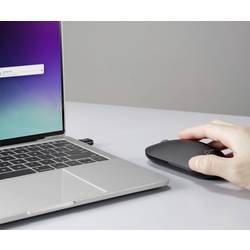 Renkforce RF-WM-200-1 optická myš, přenos bezdrátový, Bluetooth®, 3 tlačítko, 4000 dpi, černá