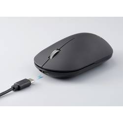Renkforce RF-WM-200-1 optická myš, přenos bezdrátový, Bluetooth®, 3 tlačítko, 4000 dpi, černá