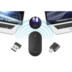 Renkforce RF-WM-200-1 optická myš, přenos bezdrátový, Bluetooth®, 3 tlačítko, 4000 dpi, černá