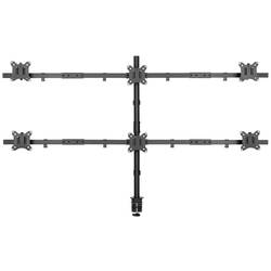 SpeaKa Professional SP-MM-1010 6násobná držák na stůl pro monitor 43,2 cm (17) - 81,3 cm (32) černá (ral 7001) naklápěcí + nakláněcí