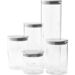Joseph Joseph Podium Držák na pověšení 1.9 l, 1.3 l, 0.9 l, 0.9 l, 0.5 l sada 5 ks sklo, nerezová ocel S víkem transparentní, stříbrná 95035