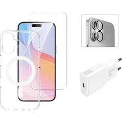 4Smarts 3in1 Premium Starter Set zadní kryt na mobil Apple iPhone 16 transparentní indukční nabíjení 541176
