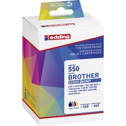 Edding Ink náhradní Brother LC223 BKCMY kompatibilní kombinované balení černá, azurová, purppurová, žlutá EDD-550 18-550-01