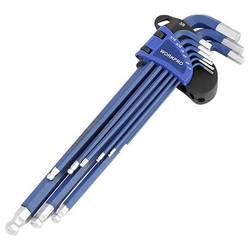 WorkPro vnější šestihran, Kulová hlavice sada šroubováků 1.5 mm, 2 mm, 2.5 mm, 3 mm, 4 mm, 5 mm, 6 mm, 8 mm, 10 mm 1.5 mm, 2 mm, 2.5 mm, 3 mm, 4 mm, 5 mm, 6