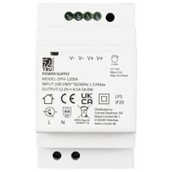 TRU COMPONENTS TC-10580816 síťový zdroj na DIN lištu 12 V/DC 4.5 A 54 W Počet výstupů:1 x Obsah 1 ks