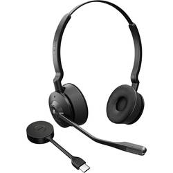 Jabra Engage 55 SE Stereo Link400c MS Sluchátka On Ear DECT, kabelová stereo černá Potlačení hluku Vypnutí zvuku mikrofonu