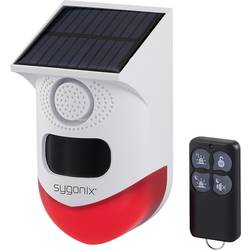 Sygonix mini-alarm bílá, červená s LED, s detektorem pohybu, s dálkovým ovladačem, se solárním panelem, s Wi-Fi 120 dB SY-6515320