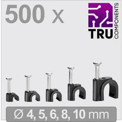 TRU COMPONENTS T24CA133 hřebíkové příchytky TC-13448484 Průměr kabelového svazku (rozsah) 2 do 10 mm černá 500 ks