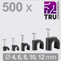 TRU COMPONENTS T24CA132 hřebíkové příchytky TC-13448480 Průměr kabelového svazku (rozsah) 2 do 12 mm černá 500 ks