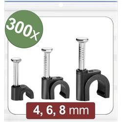 Quadrios 24CA435 hřebíkové příchytky 24CA435 Průměr kabelového svazku (rozsah) 2 do 8 mm černá 300 ks