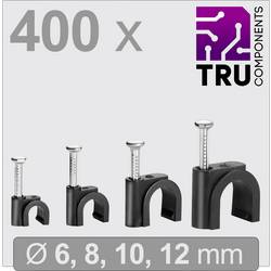 TRU COMPONENTS T24CA131 hřebíkové příchytky TC-13448476 Průměr kabelového svazku (rozsah) 3 do 12 mm černá 400 ks