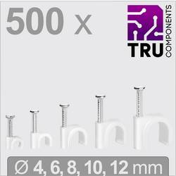 TRU COMPONENTS T24CA128 hřebíkové příchytky TC-13448464 Průměr kabelového svazku (rozsah) 2 do 12 mm bílá 500 ks
