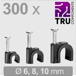 TRU COMPONENTS T24CA130 hřebíkové příchytky TC-13448472 Průměr kabelového svazku (rozsah) 3 do 10 mm černá 300 ks