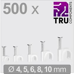 TRU COMPONENTS T24CA129 hřebíkové příchytky TC-13448468 Průměr kabelového svazku (rozsah) 2 do 10 mm bílá 500 ks