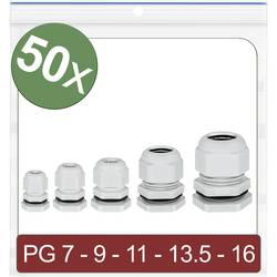 Quadrios 24CA401 kabelová průchodka, 24CA401, od 3.5 mm, do 14 mm, PG7, PG9, PG11, PG13.5, PG16, 50 ks