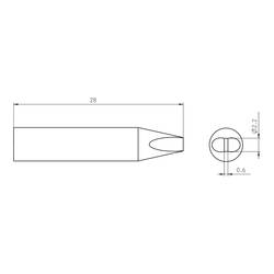 Weller RTU 022 S MS pájecí hrot dlátový Délka hrotů 28 mm Obsah 1 ks