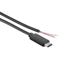 Joy-it K-1473 Napájecí kabel Raspberry Pi®, Arduino, Banana Pi, Cubieboard [1x USB-C® zástrčka - 1x kabel s otevřenými konci] 1.00 m černá