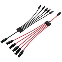 TRU COMPONENTS TC-12195668 1x rozdělovač MC 4 Y solární zástrčka na 5x zásuvka + zásuvka na 5x zástrčku 1000 V DC 30 A černá, červená 2 ks