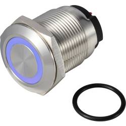 TRU COMPONENTS ONPOW6319F-10ZE/Q/B/12V/S tlačítko 36 V DC/AC 2 A 1x vyp/(zap) IP65 s aretací modrá 1 ks