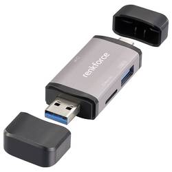 Renkforce RF-CR-480 externí čtečka paměťových karet USB-A, USB-C® hliníkově šedá