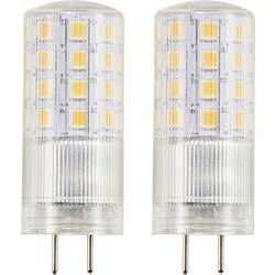 Sygonix SY-6442042 LED Energetická třída (EEK2021) F (A - G) GY6.35 klasická žárovka 4.5 W = 40 W teplá bílá (Ø x d) 18 mm x 50 mm 2 ks