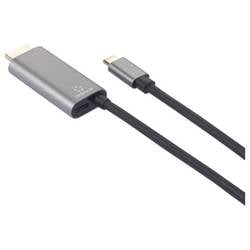 Renkforce USB-C® / HDMI kabelový adaptér USB-C ® zástrčka, Zástrčka HDMI-A, USB-C ® zásuvka 1.50 m černá RF-6409790 4K UHD, s nabíjecí zásuvkou Kabel pro