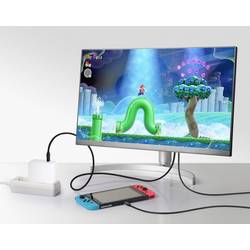 Renkforce USB-C® / HDMI kabelový adaptér USB-C ® zástrčka, Zástrčka HDMI-A, USB-C ® zásuvka 1.50 m černá RF-6409790 4K UHD, s nabíjecí zásuvkou Kabel pro