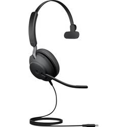 Jabra Evolve2 40 SE Sluchátka On Ear kabelová, 24189-899-899, mono, černá, Potlačení hluku