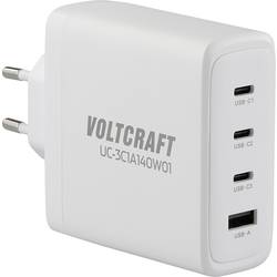 VOLTCRAFT UC-3C1A140W01 USB nabíječka 140 W do zásuvky (230 V) Výstupní proud (max.) 5 A USB A, USB-C® Počet výstupů: 4 x GaN