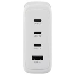 VOLTCRAFT UC-3C1A140W01 USB nabíječka, GaN, 3x USB-C®, 1x USB A , 140 W, USB PD 3.1, bílá