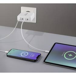 VOLTCRAFT UC-3C1A140W01 USB nabíječka, GaN, 3x USB-C®, 1x USB A , 140 W, USB PD 3.1, bílá