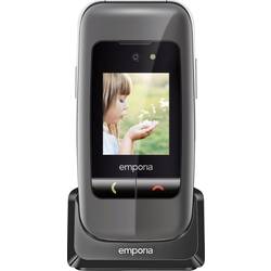 Emporia One V200i telefon pro seniory - véčko nabíjecí stanice, tlačítko SOS černá