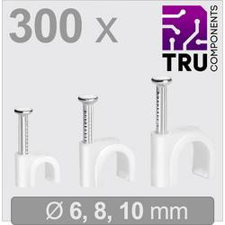 TRU COMPONENTS T24CA126 hřebíkové příchytky TC-13448456 Průměr kabelového svazku (rozsah) 3 do 10 mm bílá 300 ks
