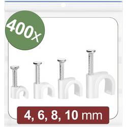 Quadrios 24CA425 hřebíkové příchytky 24CA425 Průměr kabelového svazku (rozsah) 2 do 10 mm bílá 400 ks