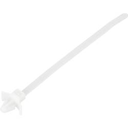 TRU COMPONENTS TC-13030684, TC-WM-130-4.8-N, stahovací pásky, 4.8 mm, 130 mm, přírodní, s křídlovým uzávěrem, chemická odolnost, 100 ks