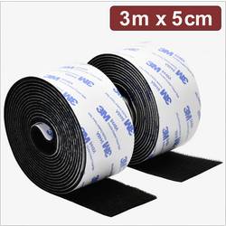 Quadrios 24CA322 pásek se suchým zipem, lepicí, háčková a flaušová část, (d x š) 3 m x 5 cm, černá, 3 m