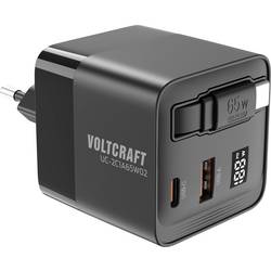 VOLTCRAFT UC-2C1A65W02 USB nabíječka 65 W vnitřní USB-C®, USB A Počet výstupů: 3 x GaN, #####aufwickelbares USB-C®-Kabel, USB Power Delivery (USB-PD) ,