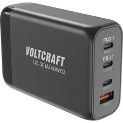 VOLTCRAFT UC-3C1A140W02 USB nabíječka 140 W vnitřní USB-C®, USB A Počet výstupů: 4 x GaN, USB Power Delivery (USB-PD) , Rychlonabíječka