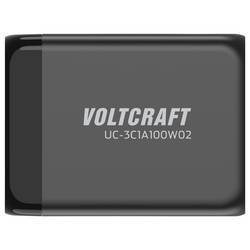 VOLTCRAFT UC-3C1A100W02 USB nabíječka, GaN, USB Power Delivery (USB-PD) , Rychlonabíječka, 3x USB-C®, 1x USB A , 100 W, Dodávka energie, černá
