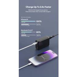 VOLTCRAFT UC-3C1A100W02 USB nabíječka, GaN, USB Power Delivery (USB-PD) , Rychlonabíječka, 3x USB-C®, 1x USB A , 100 W, Dodávka energie, černá
