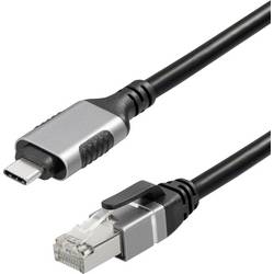 Maxtrack USB-C® / RJ45 síťový kabelový adaptér CAT 6 [1x USB-C® zástrčka - 1x RJ45 zástrčka] 5.00 m černá
