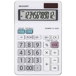 Sharp EL-320W kapesní kalkulačka, displej (počet míst) 12, na baterii, solární napájení, bílá