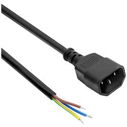 Akyga napájecí kabel [1x zásuvka C14 - 1x kabel s otevřenými konci] 1.5 m černá