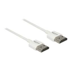 Delock HDMI kabel Zástrčka HDMI-A 2 m bílá 85137 pozlacené kontakty, 4K UHD, kroucený , třížilový stíněný HDMI kabel
