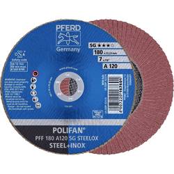 PFERD TOOLS 67612185 PFF 180 A 120 SG STEELOX vějířovitý brusný kotouč Průměr 180 mm Ø otvoru 22.23 mm Zrnitost 120 nerezová ocel, ocel 10 ks