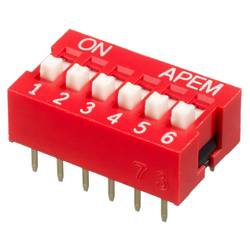 APEM NDS-06-V NDS-06-V DIP spínač Pólů 6 standardní 1 ks
