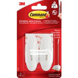 3M Drátěný háček Command Medium (d x š x v) 29 x 29 x 79 mm bílá, kov Množství: 2 ks
