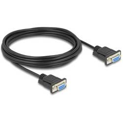 Delock sériový kabel [1x D-SUB zásuvka 9pólová - 1x D-SUB zásuvka 9pólová], 5 m, černá