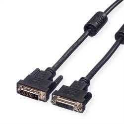 Value DVI kabel DVI-D 24+1pol. Zástrčka, DVI-D 24+1pol. Zástrčka 1.00 m černá 11.99.5562 zablokovatelný DVI kabel